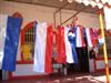 Een feestelijk onthaal met Nederlandse vlaggen
